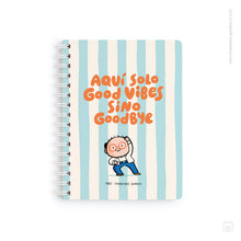 Cuaderno anillado + 1 lámina de stickers | Tamaño A5 | Hojas de puntos | Good vibes