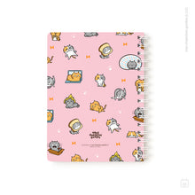 Cuaderno anillado + 1 lámina de stickers | Tamaño A5 | Hojas de puntos | Gatos