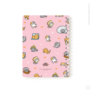 Cuaderno anillado + 1 lámina de stickers | Tamaño A5 | Hojas de puntos | Gatos