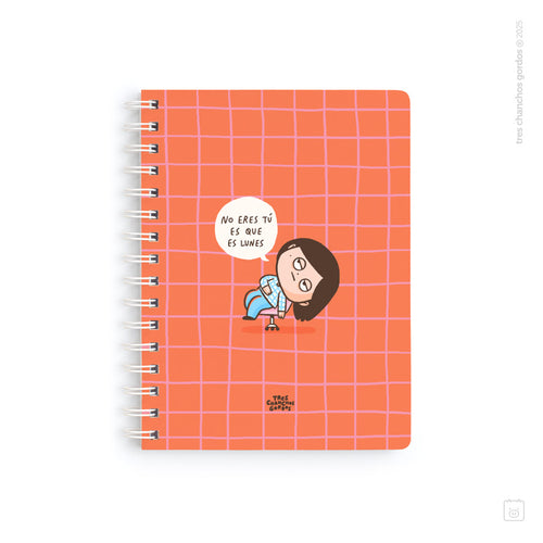 Cuaderno anillado + 1 lámina de stickers | Tamaño A5 | Hojas de puntos | No eres tú