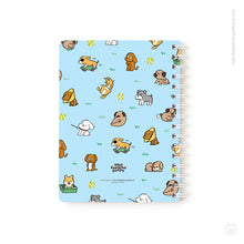 Cuaderno anillado + 1 lámina de stickers | Tamaño A5 | Hojas de puntos | Perritos