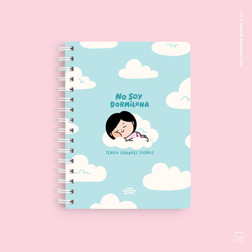 Cuaderno anillado + 1 lámina de stickers | Tamaño A5 | Hojas de puntos | Dormilona