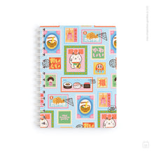 Cuaderno anillado + 1 lámina de stickers | Tamaño A5 | Hojas de puntos | Estampillas Nippon