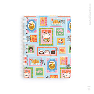 Cuaderno anillado + 1 lámina de stickers | Tamaño A5 | Hojas de puntos | Estampillas Nippon