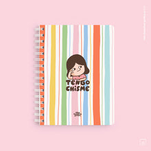 Cuaderno anillado + 1 lámina de stickers | Tamaño A5 | Hojas de puntos | Chisme