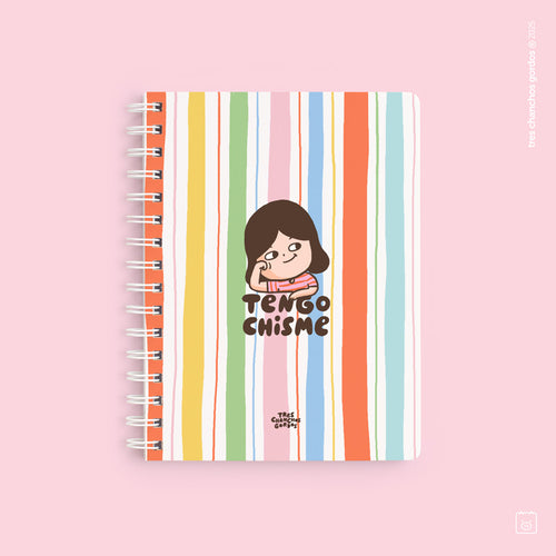 Cuaderno anillado + 1 lámina de stickers | Tamaño A5 | Hojas de puntos | Chisme