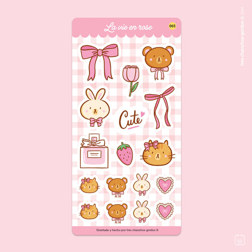 Lámina de stickers: La vie en rose