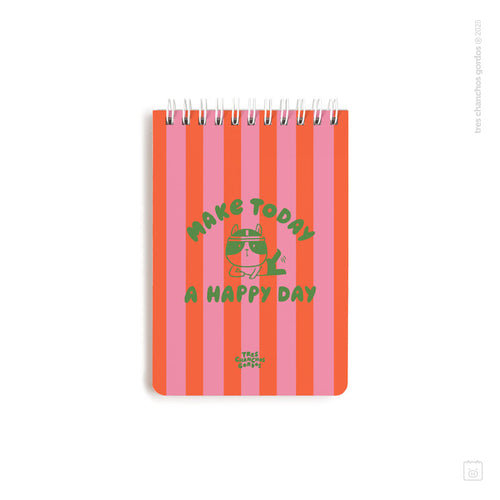 Libreta anillada | Tamaño A6 | Hojas de puntos | Happy day