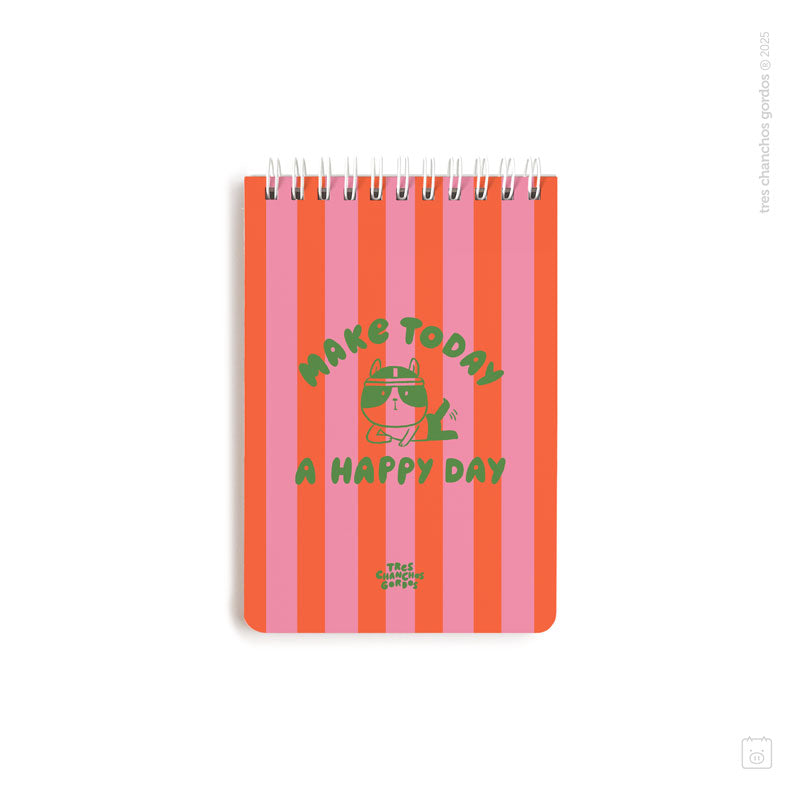 Libreta anillada | Tamaño A6 | Hojas de puntos | Happy day