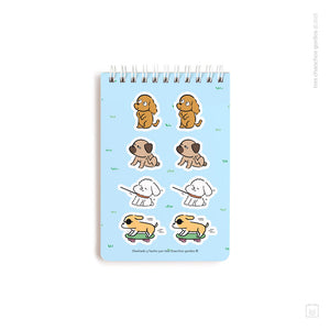Libreta anillada | Tamaño A6 | Hojas de puntos | Perritos