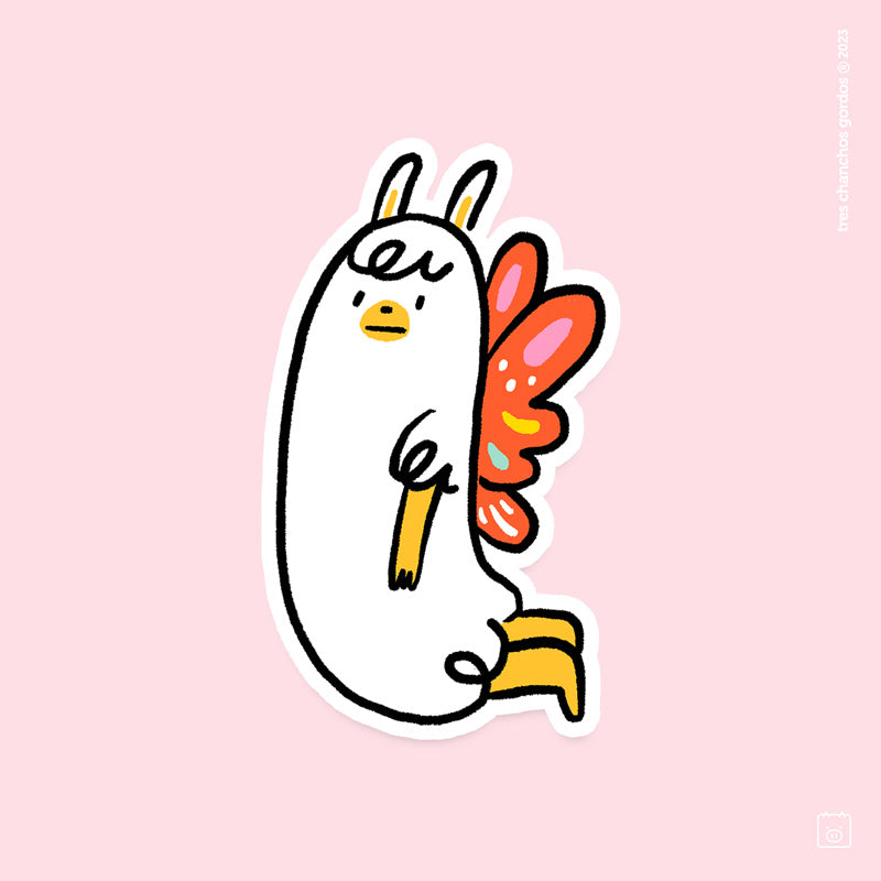 Sticker Llama mariposa