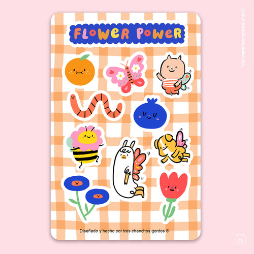 Lámina de stickers: Flower power