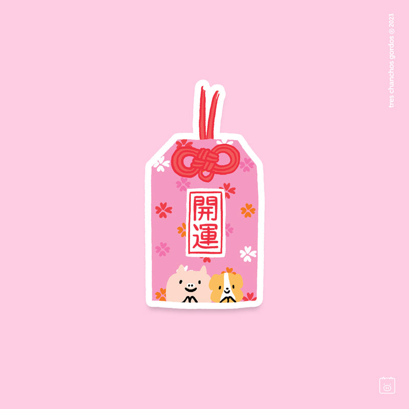 Sticker Omamori rosado