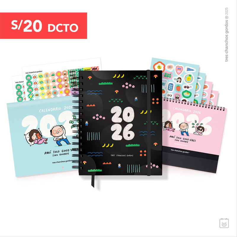 Pack Completo 2026 | Agenda + calendario de escritorio + de pared