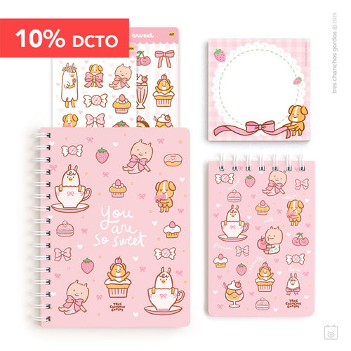 Pack A5 | Cuaderno + libreta + taco | Coquette