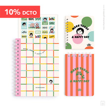 Pack A5 | Cuaderno + libreta A6 + pocket | Happy day