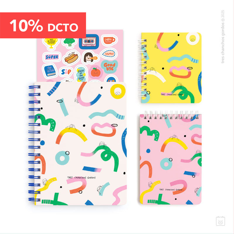 Pack A5 | Cuaderno + libreta A6 + pocket | Confetti