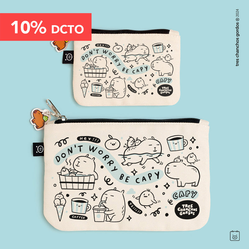 Pack estuches | Estuche midi + Estuche mini | Elige tu diseño | Capybara
