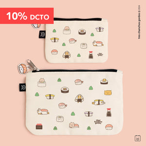 Pack estuches | Estuche midi + Estuche mini | Elige tu diseño | Sushi - Maneki