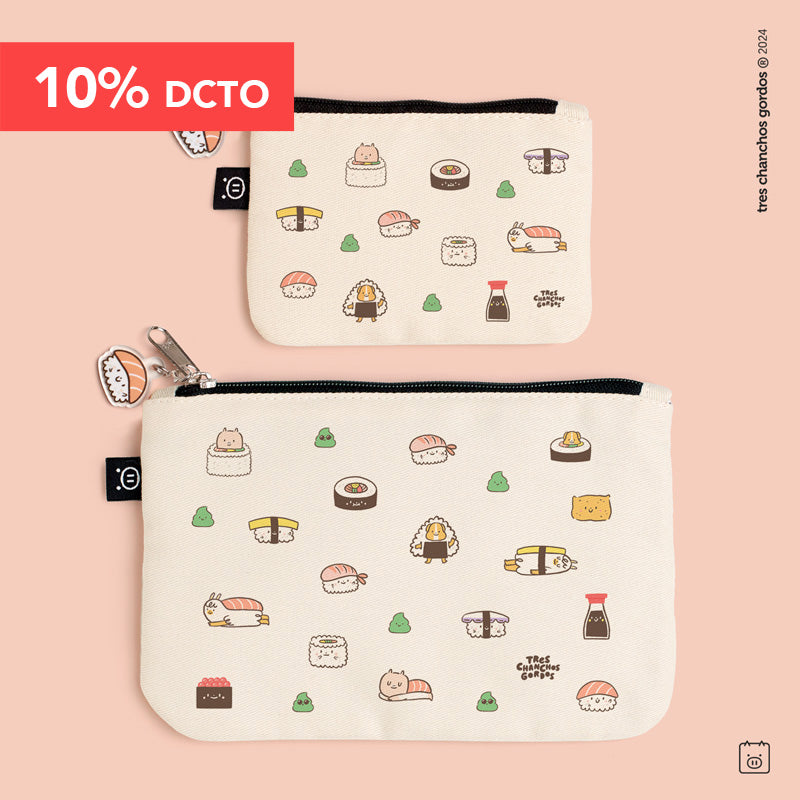 Pack estuches | Estuche midi + Estuche mini | Elige tu diseño | Sushi - Maneki