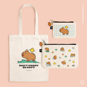 Pack tote | Bolso tote + Estuche midi + Estuche mini | Elige tu diseño | Capybara