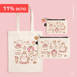 Pack tote | Bolso tote + Estuche midi + Estuche mini | Elige tu diseño | Coquette