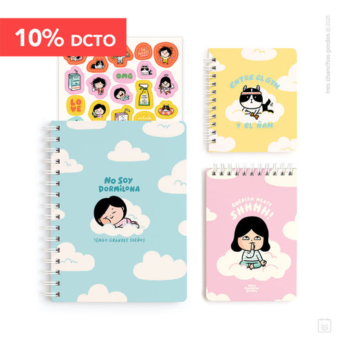 Pack A5 | Cuaderno + libreta A6 + pocket | Dormilona