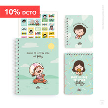 Pack A5 | Cuaderno + libreta A6 + pocket | Moto