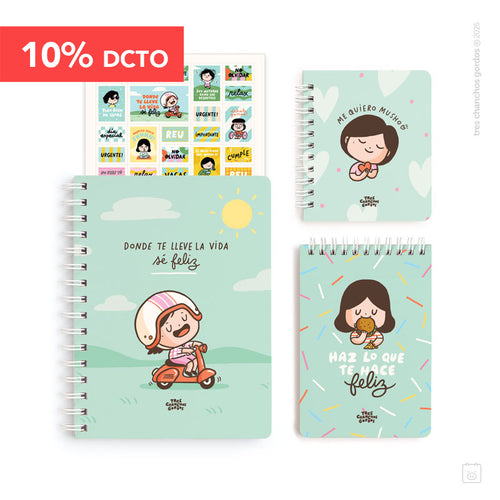 Pack A5 | Cuaderno + libreta A6 + pocket | Moto
