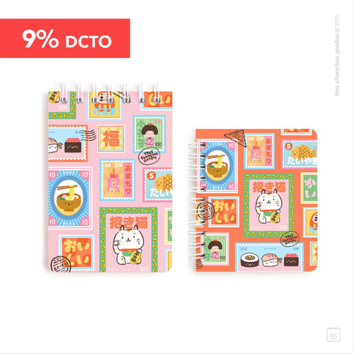 Pack pocket | Libreta A6 + libreta pocket | Estampillas Nippon