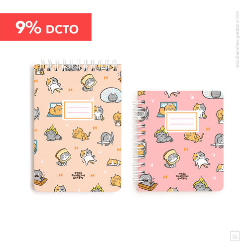 Pack pocket | Libreta A6 + libreta pocket | Gatos