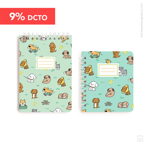 Pack pocket | Libreta A6 + libreta pocket | Perritos