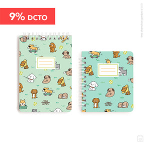 Pack pocket | Libreta A6 + libreta pocket | Perritos