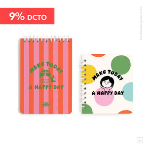 Pack pocket | Libreta A6 + libreta pocket | Happy day