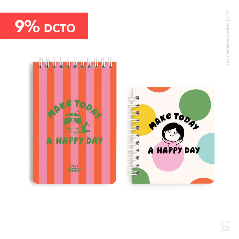 Pack pocket | Libreta A6 + libreta pocket | Happy day