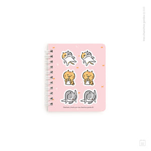 Libreta anillada pocket | Hojas avena | Gatos