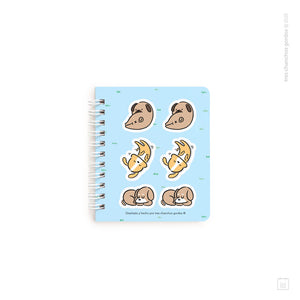 Libreta anillada pocket | Hojas avena | Perritos