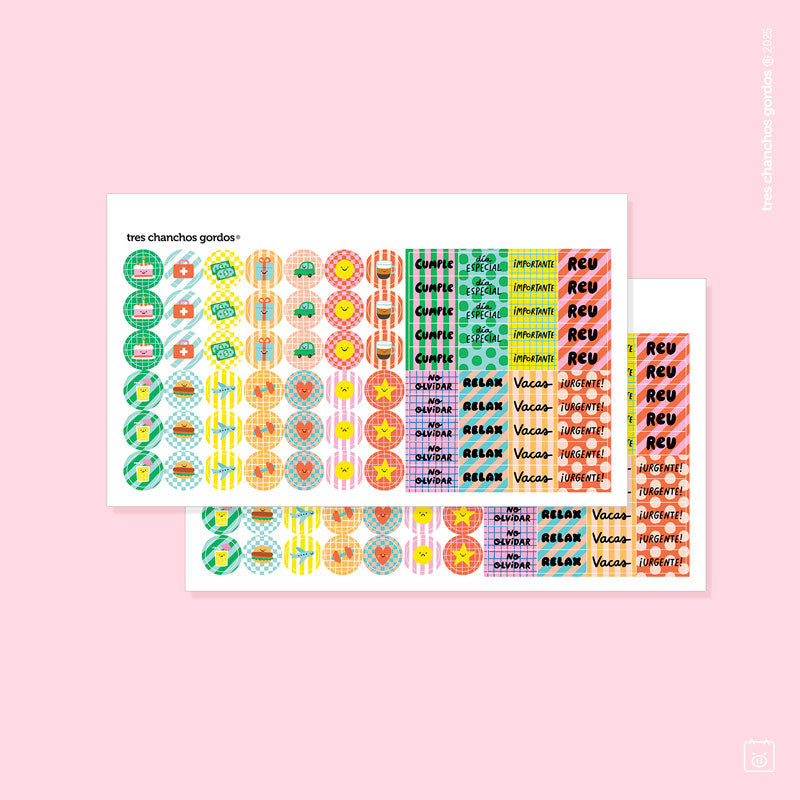 Láminas de stickers | Pack de 2 | Plan