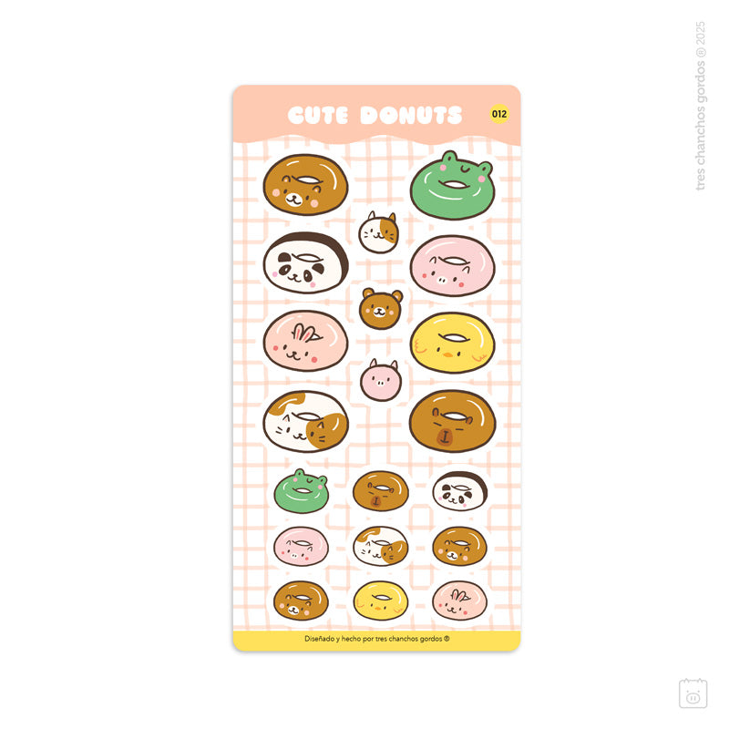 Lámina de stickers | Cute donuts
