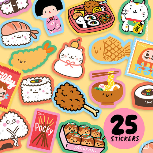 Pack de Mini Stickers de Vinil | 25 stickers | Nippon