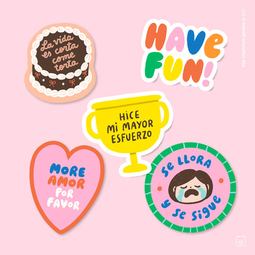 Pack de Stickers de Vinil | 5 stickers | Good vibes