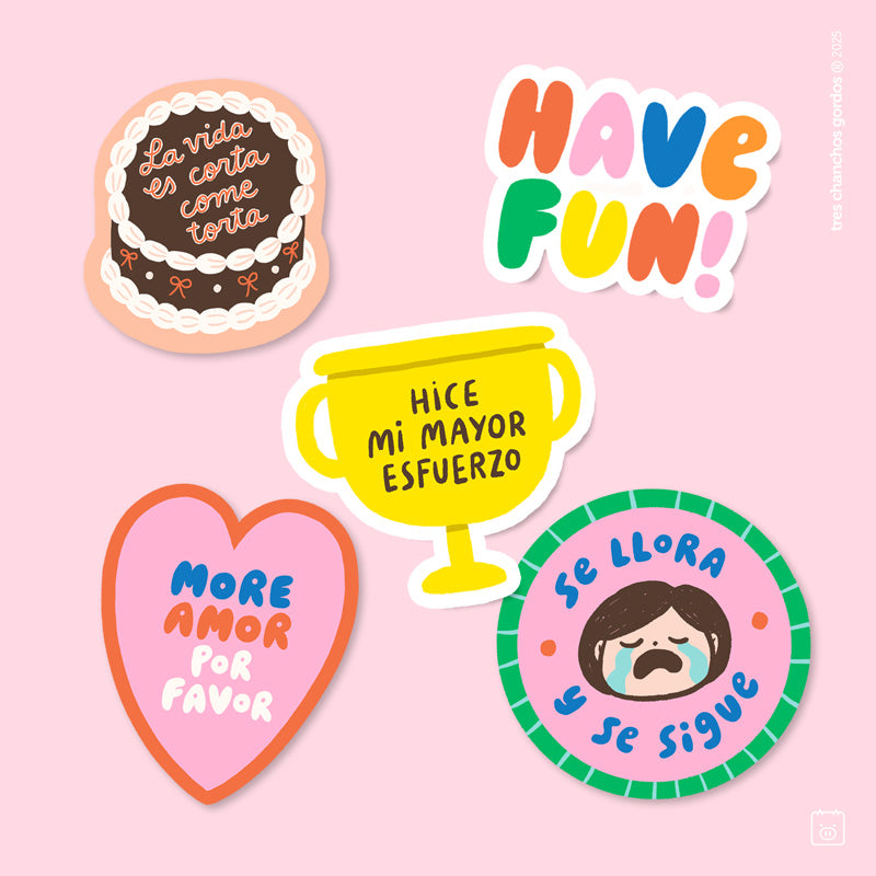 Pack de Stickers de Vinil | 5 stickers | Good vibes