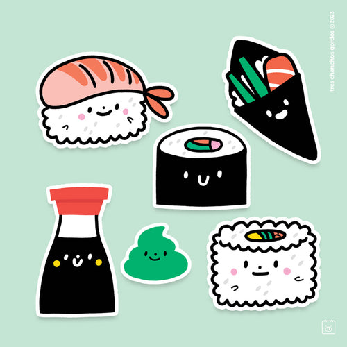 Pack de Stickers Sushi