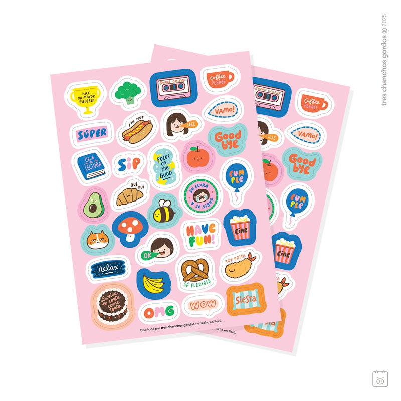 Sticker Goobye Láminas de stickers | Pack de 2 | Goodbye – tres chanchos gordos