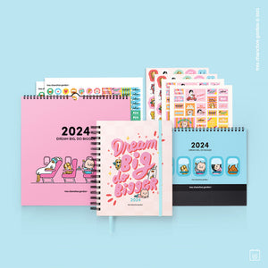 Pack Completo 2024 (Agenda + calendario de escritorio + de pared)
