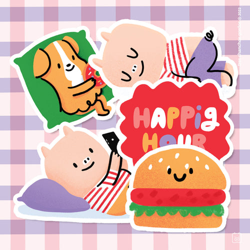 Pack de Stickers Happig hour x 5