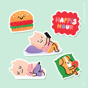 Pack de Stickers Happig hour x 5