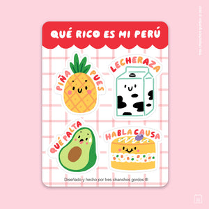 Mini lámina de stickers: Qué rico es mi Perú