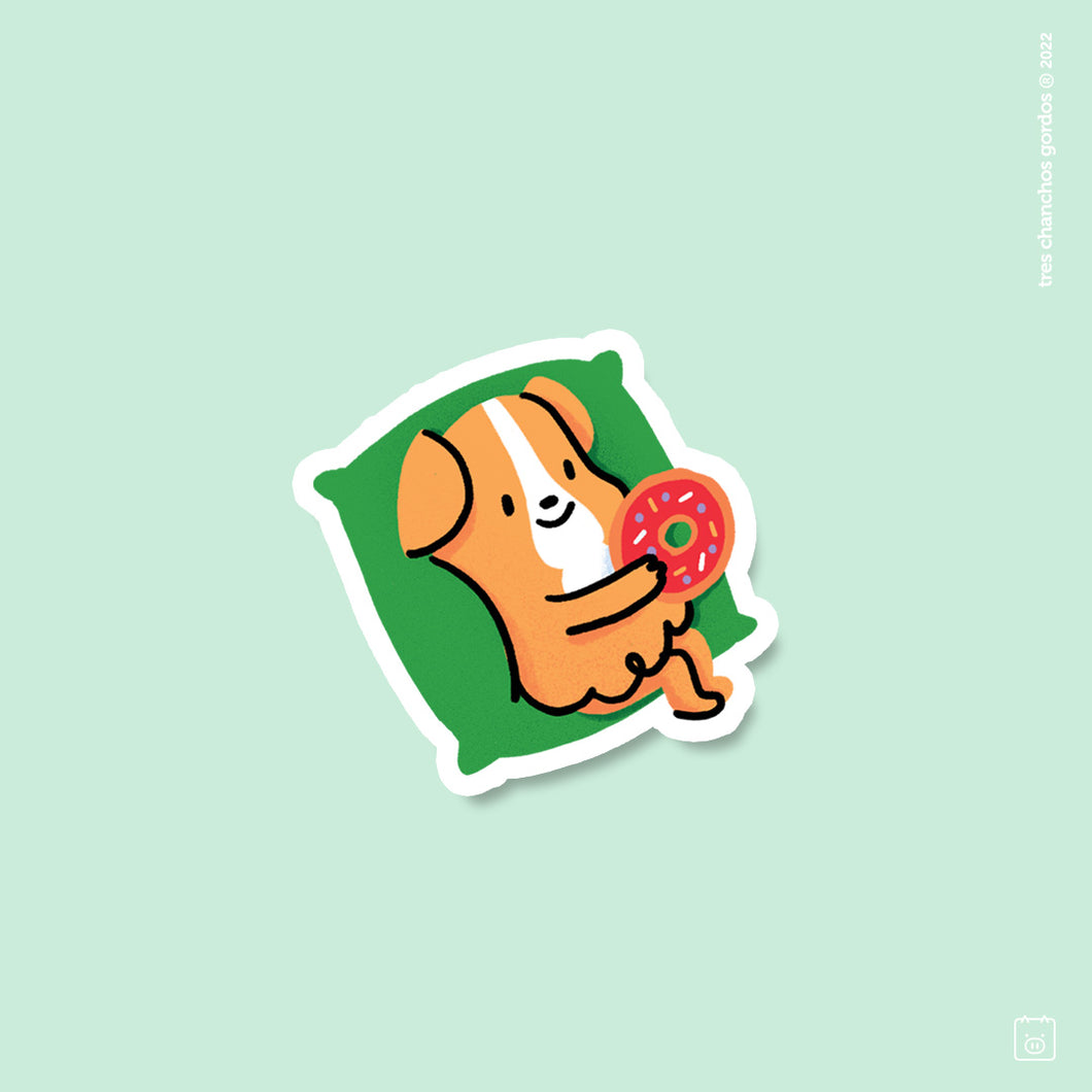 Sticker Cuy con almohada