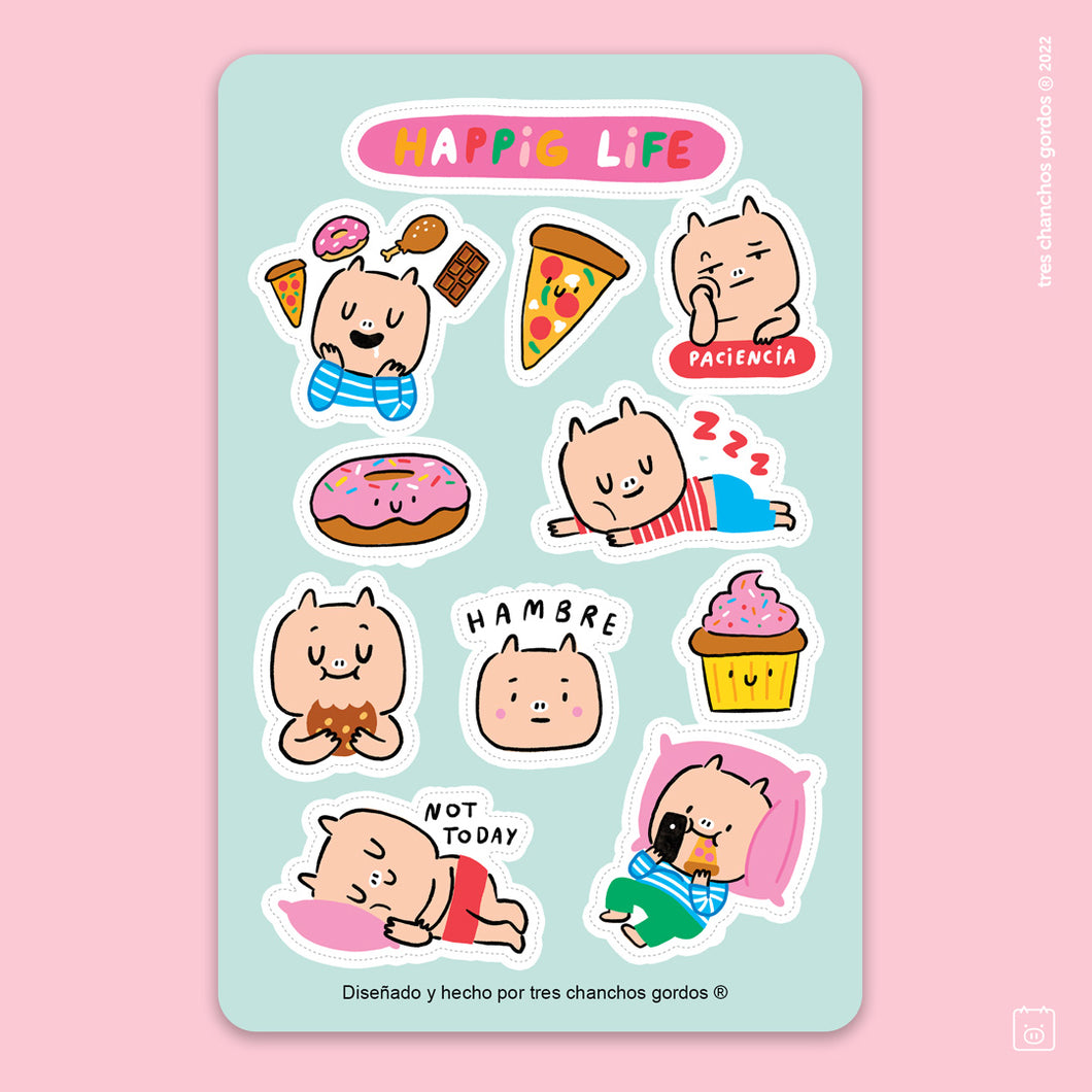 Lámina de stickers: Happig life